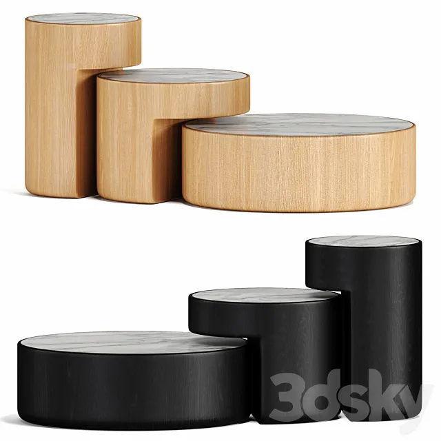 Levels set of 3 nesting tables 3D Model Levels set of 3 nesting tables 3D Model