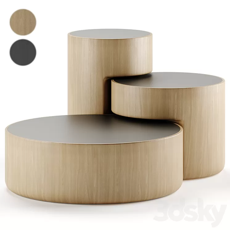 Levels Set of 3 Nesting Tables by Dan Yeffet & Lucie Koldova 3D Model Free Download