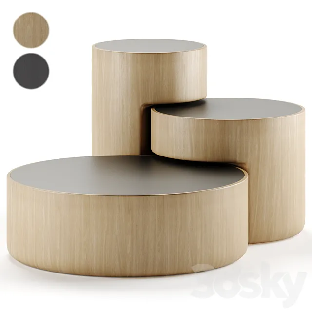 Levels Set of 3 Nesting Tables by Dan Yeffet & Lucie Koldova 3DModel