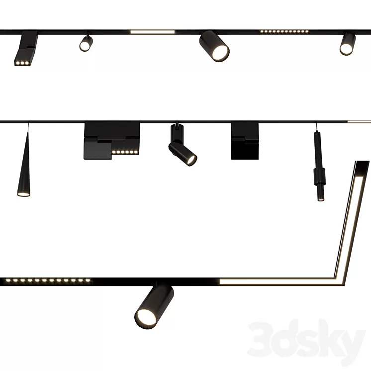 LEVITY magnetic track system – Lampatron 3D Model