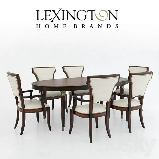 Lexington Drake Oval Dining Table + Seneca Chair 3DModel Lexington Drake Oval Dining Table + Seneca Chair 3DModel
