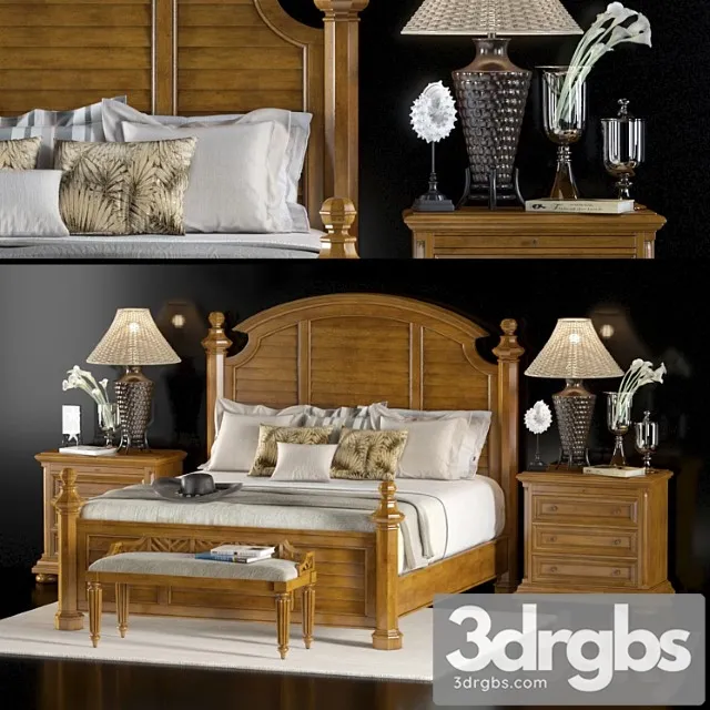Lexington home brands charlestown bed (king size) 2 3D Model Download