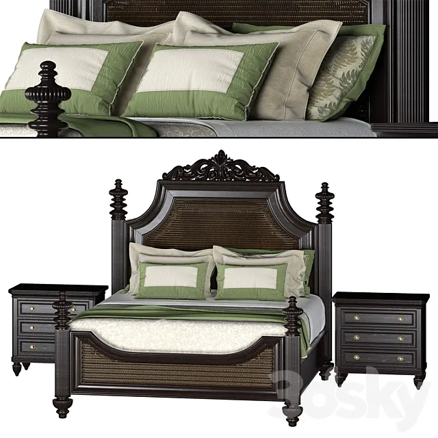 LEXINGTON HOME BRANDS HARBOR POINT BED 3D Model LEXINGTON HOME BRANDS HARBOR POINT BED 3D Model