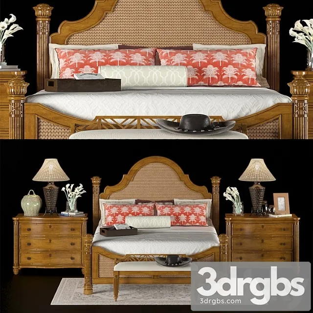 Lexington Home Brands Island Estate By Tommy Bahama Home Round Hill Bed 3D Model Download