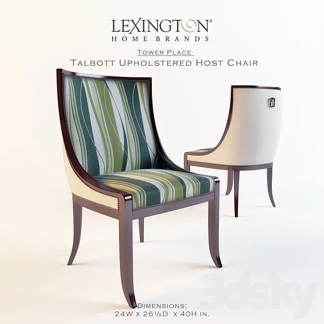 Lexington Talbott Upholstered Host Chair 3D Model Lexington Talbott Upholstered Host Chair 3D Model