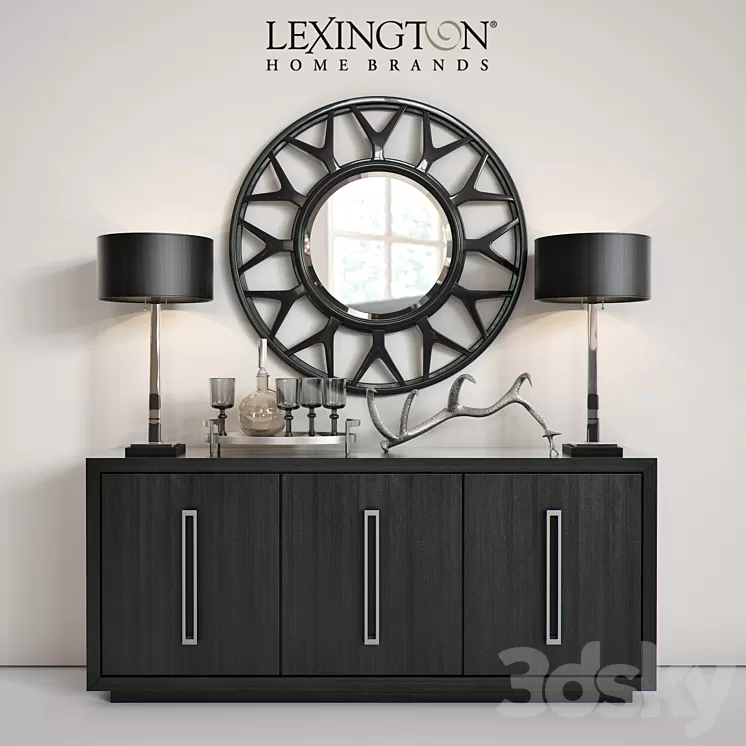 Lexington Targa Buffet & Esprit Round Mirror 3D Model