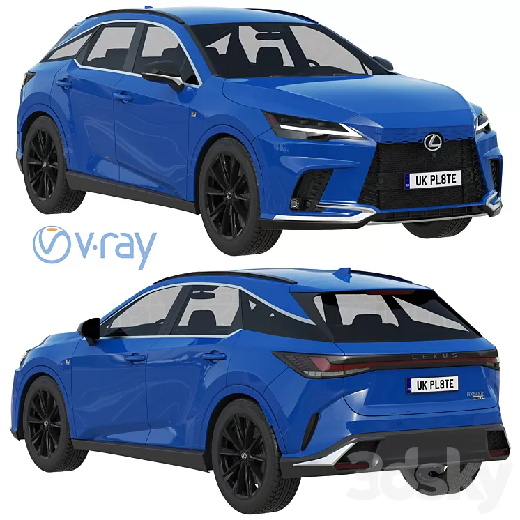 Lexus RX 500h F-Sport 2023 3D Model Free Download