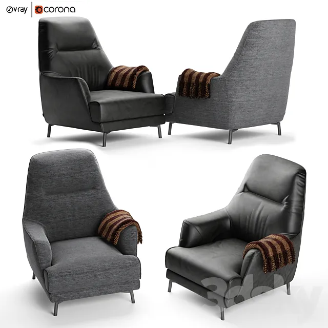 Leyra Armchair Natuzzi Italia 3DModel
