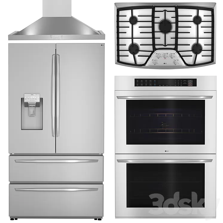 LG kitchen appliances set 3D Model