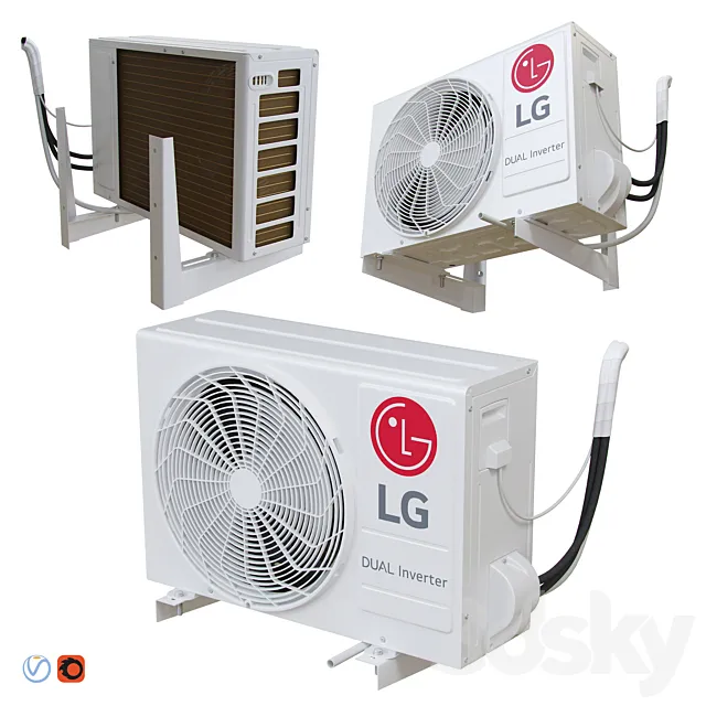LG – P12SP (external air conditioning unit) 3DModel