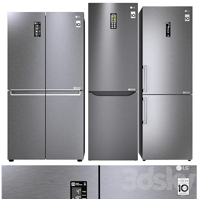 LG refrigerator set 3D Model LG refrigerator set 3D Model