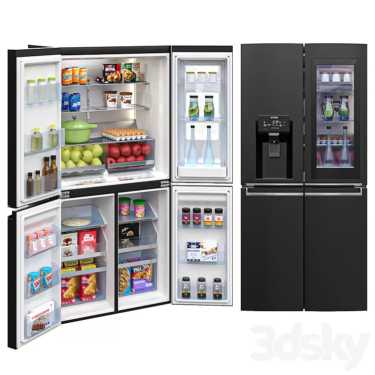 LG Refrigerators GF-D706MBL 3D Model