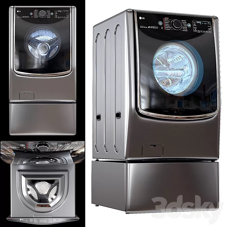 LG TWINWash_WM9000HVA_WD200CV 3D Model