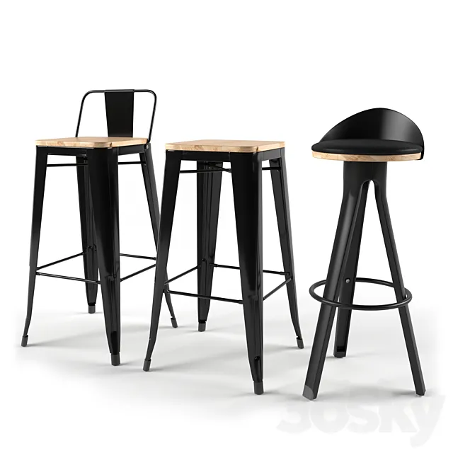 Libra and tolix bar stool 3DModel Libra and tolix bar stool 3DModel