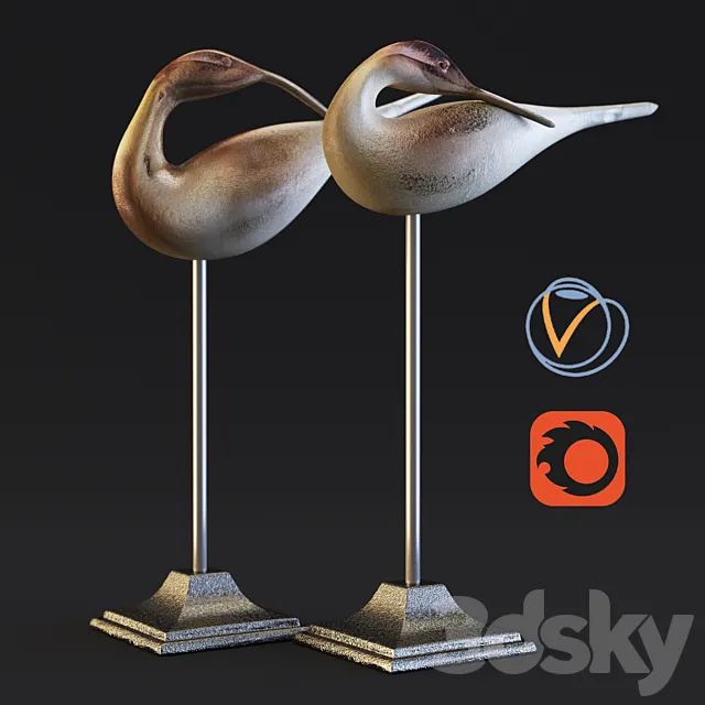 Libra Dunes Golden Sandpiper Sculpture 3DModel