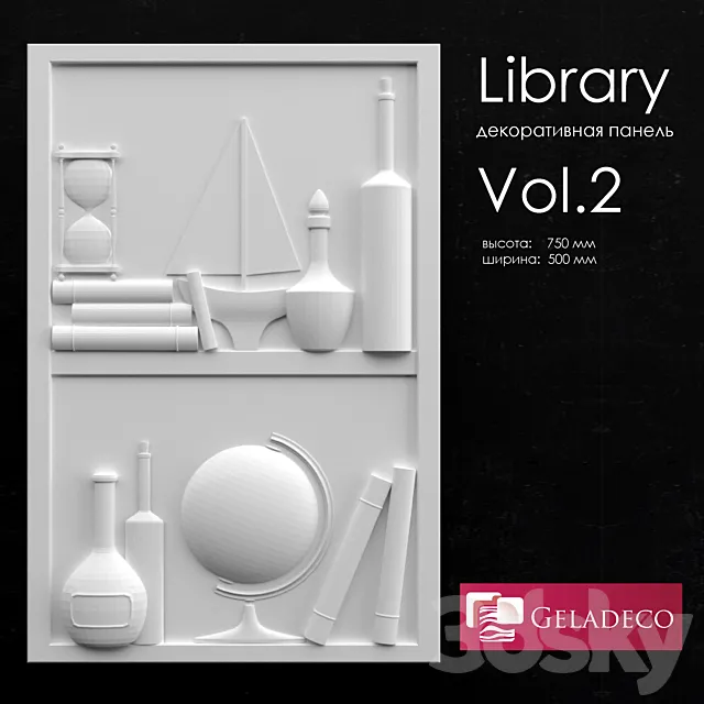 Library vol.2 decorative panel 3D Model