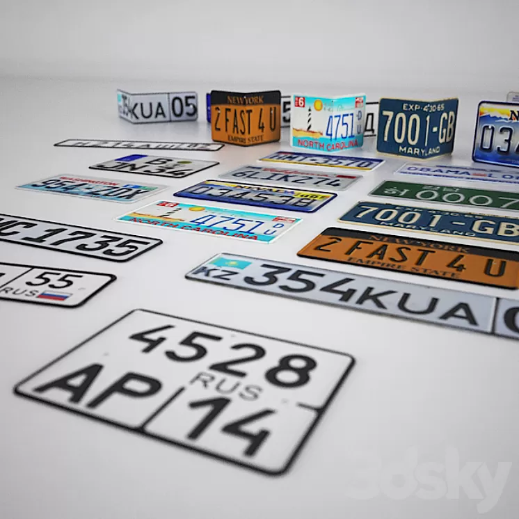 License plates 3D Model