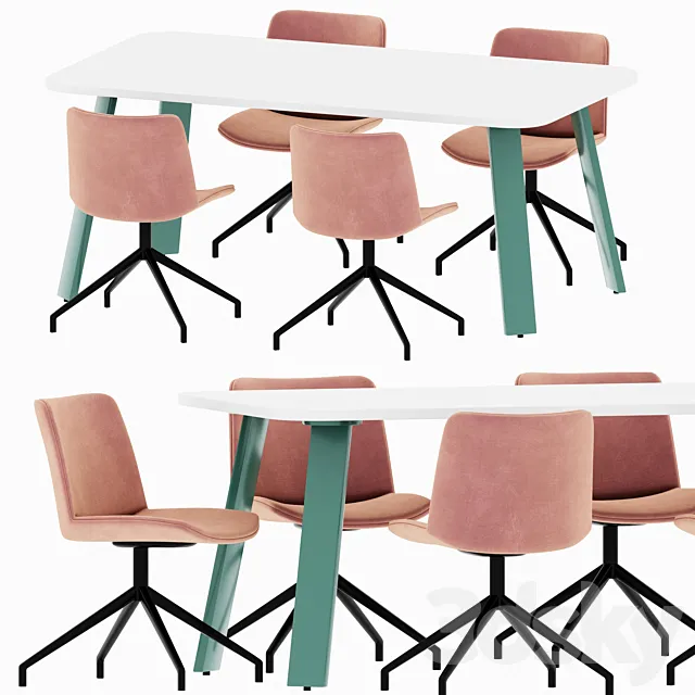 Liebe Fly chair x office table 3DModel Liebe Fly chair x office table 3DModel