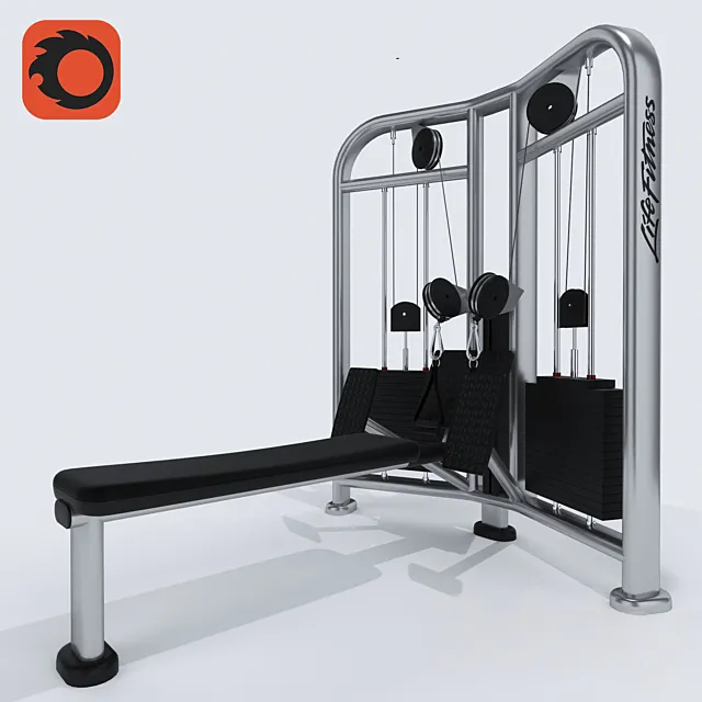 Life fitness row 3D Model