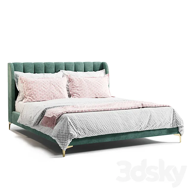 Life Interiors _ Georgia Velvet King Bed (Emerald) 3DModel Life Interiors _ Georgia Velvet King Bed (Emerald) 3DModel