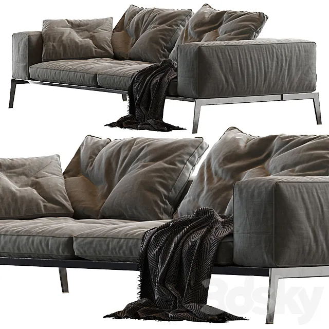 Lifesteel Flexform Sofa Fabric 3D Model