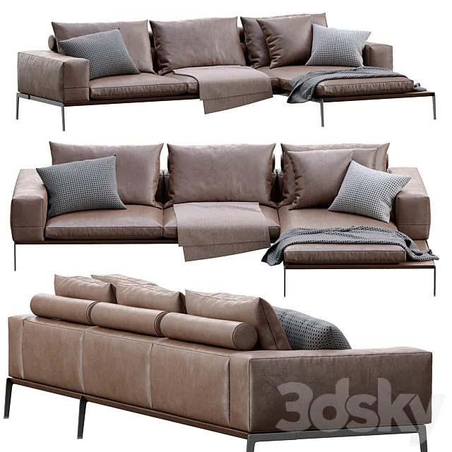 Lifesteel Sofa By Flexform 3D Model Lifesteel Sofa By Flexform 3D Model