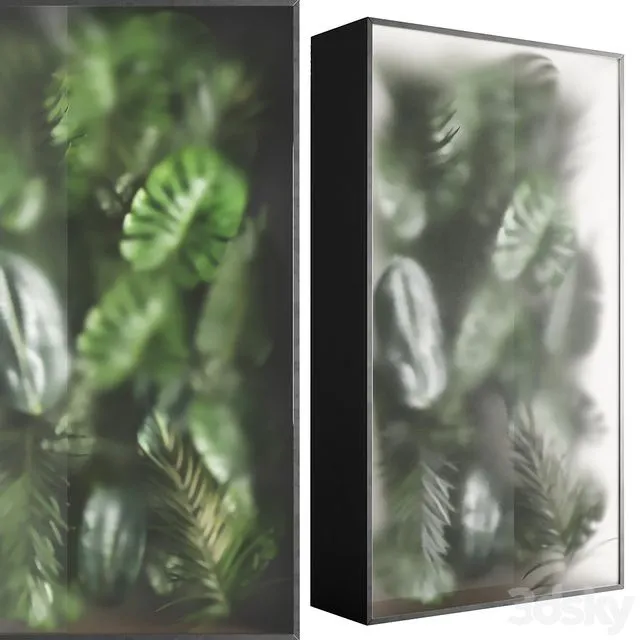 light box with tropical leaf garden in frame glass Smoked 01 3D Model light box with tropical leaf garden in frame glass Smoked 01 3D Model