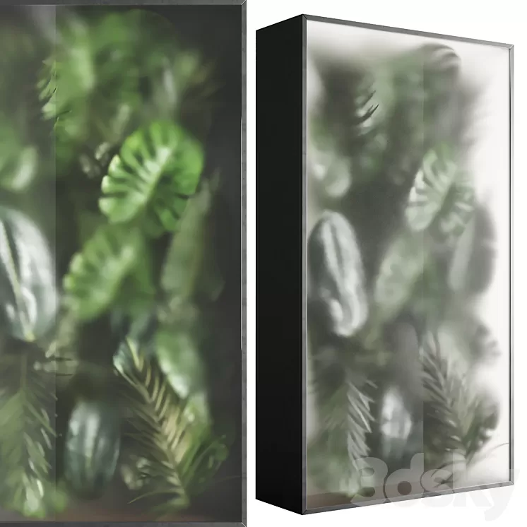 light box with tropical leaf garden in frame glass Smoked 01 3D Model light box with tropical leaf garden in frame glass Smoked 01 3D Model