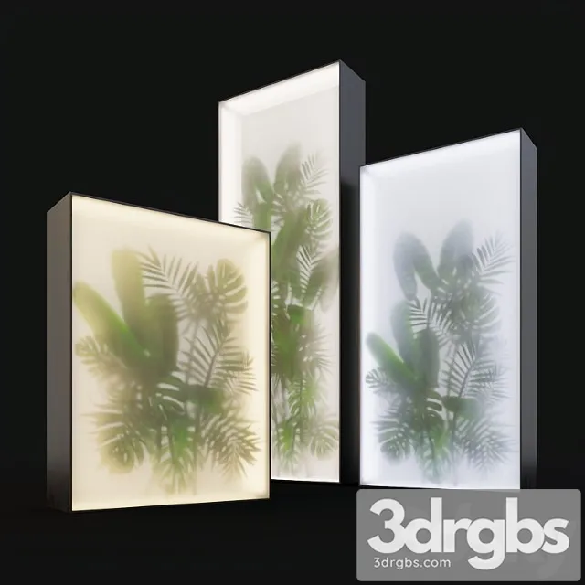 Light box with tropical leaves Light box with tropical leaves