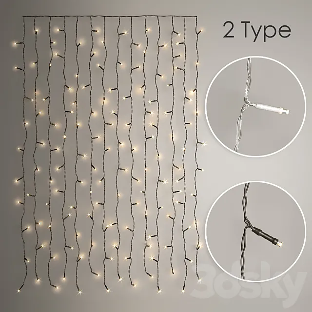 Light bulb garland 3DModel