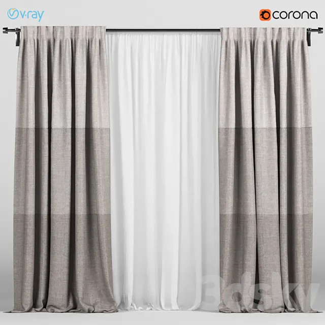 Light curtains in three colors + white tulle. 3DModel Light curtains in three colors + white tulle. 3DModel
