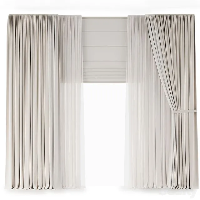 Light curtains with tiebacks 3D Model