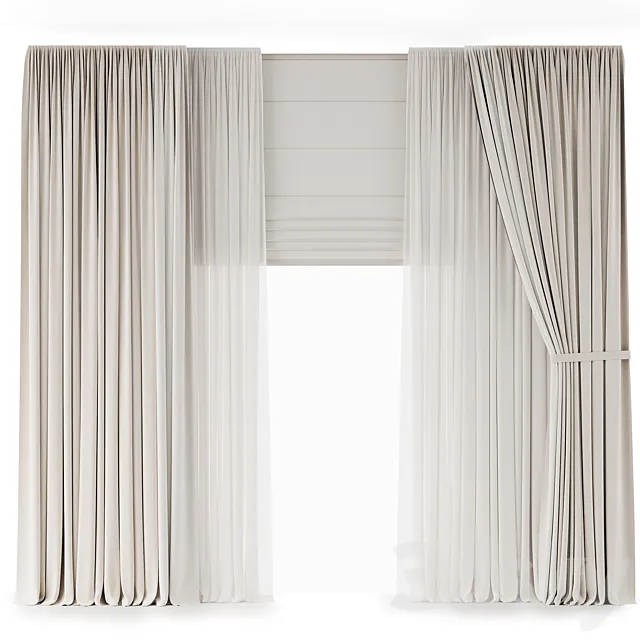 light curtains with tiebacks 3D Model