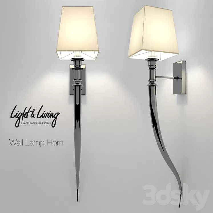 LIGHT LIVING WALL LAMP 72CM HORN LARGE 3D Model LIGHT LIVING WALL LAMP 72CM HORN LARGE 3D Model