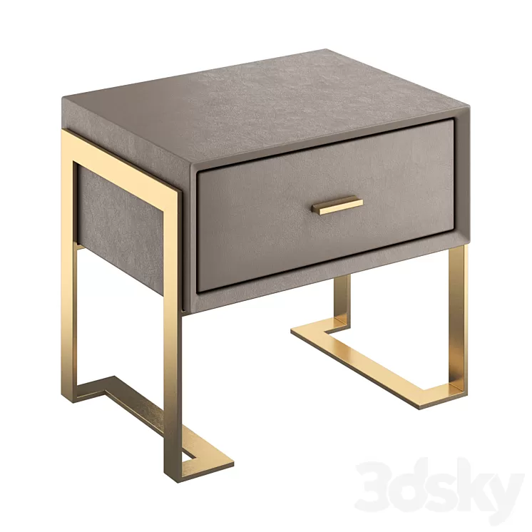 Light luxury bedside table 3D Model Free Download