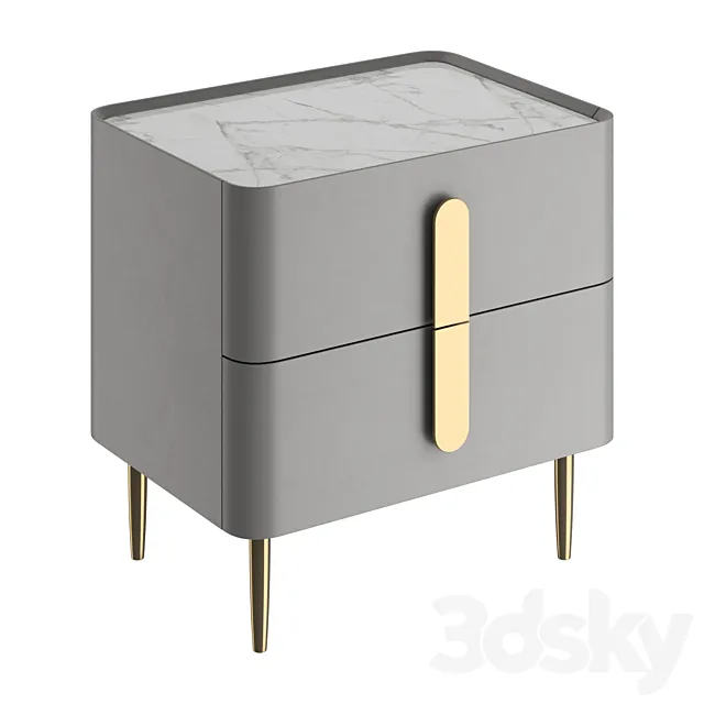 Light luxury bedside table 3D Model Light luxury bedside table 3D Model
