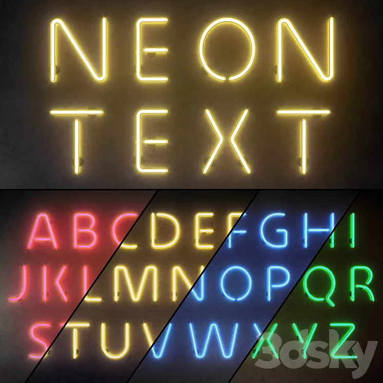 Light modules. Set 10. Neon Alphabet 3D Model Light modules. Set 10. Neon Alphabet 3D Model