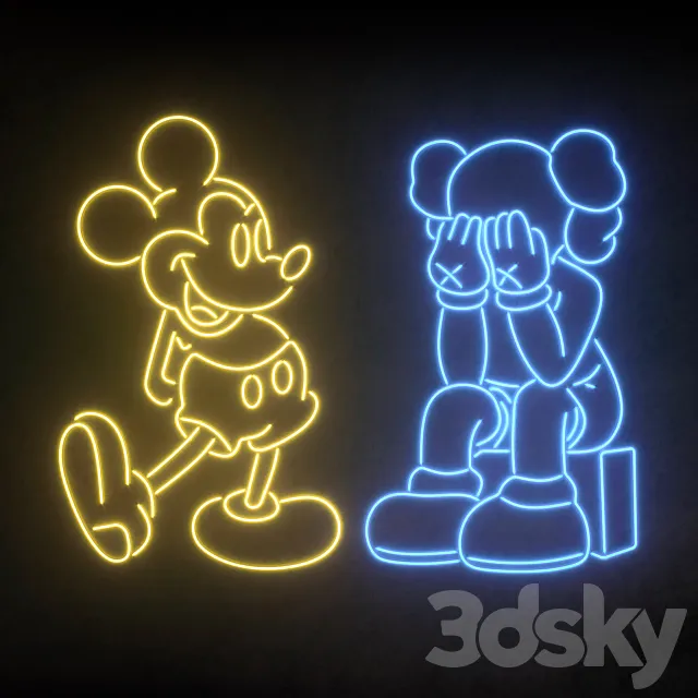 Light modules Set 145 Neon 3D Model Light modules Set 145 Neon 3D Model