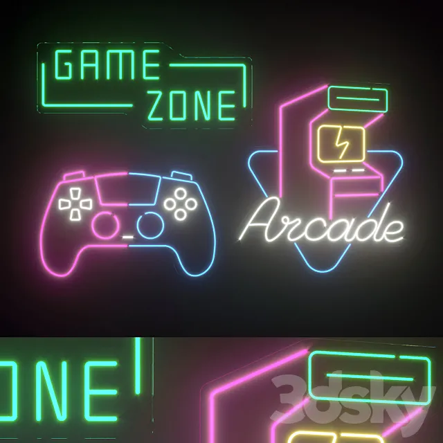 Light modules Set 158 Neon 3D Model Light modules Set 158 Neon 3D Model