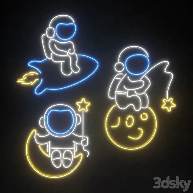 Light modules Set 164 Neon 3D Model Light modules Set 164 Neon 3D Model