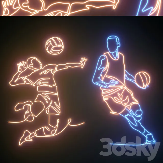 Light modules Set 176 Neon 3D Model Light modules Set 176 Neon 3D Model