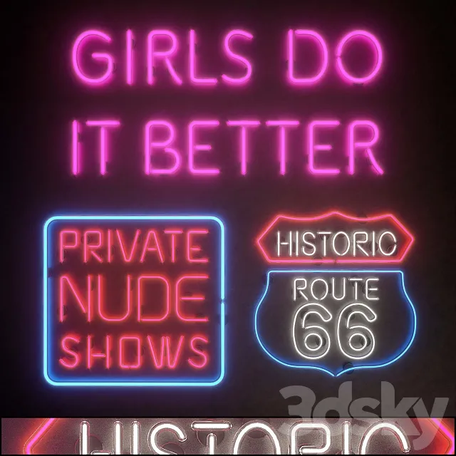 Light modules. Set 18. Neon 3D Model