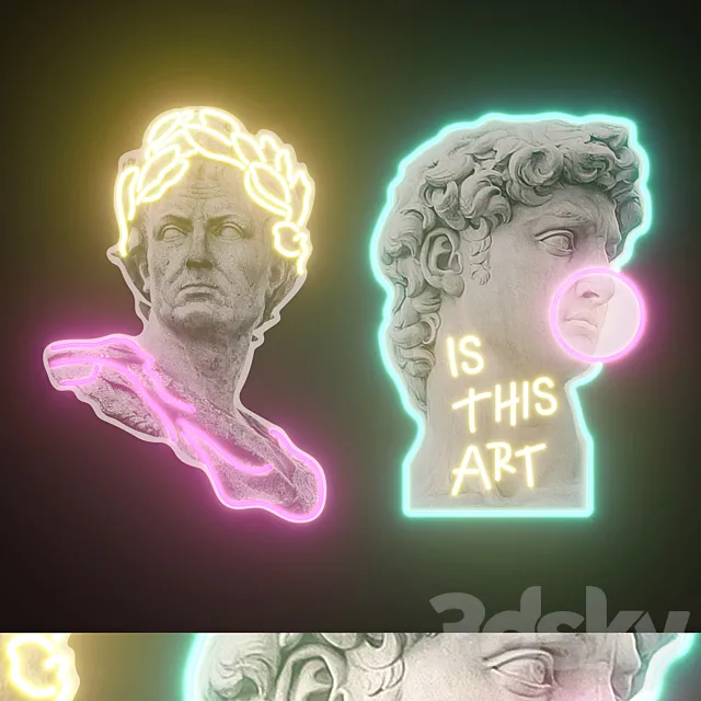 Light modules Set 192 Neon 3D Model Light modules Set 192 Neon 3D Model