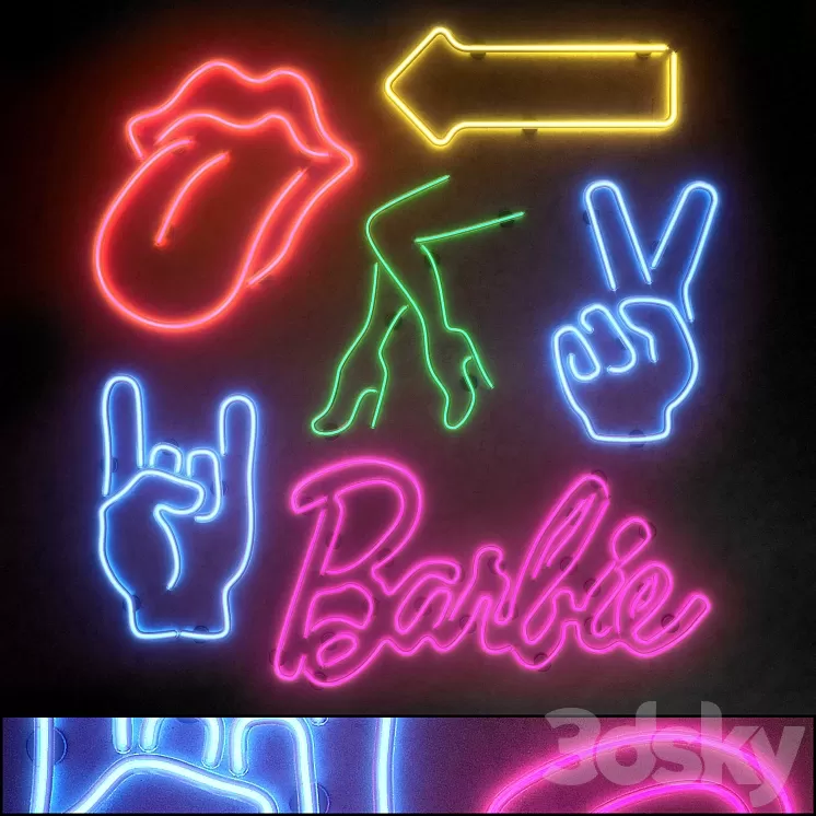 Light modules. Set 23. Neon 3D Model Light modules. Set 23. Neon 3D Model