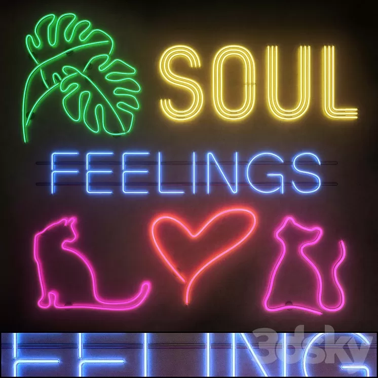 Light modules. Set 24. Neon 3D Model Light modules. Set 24. Neon 3D Model