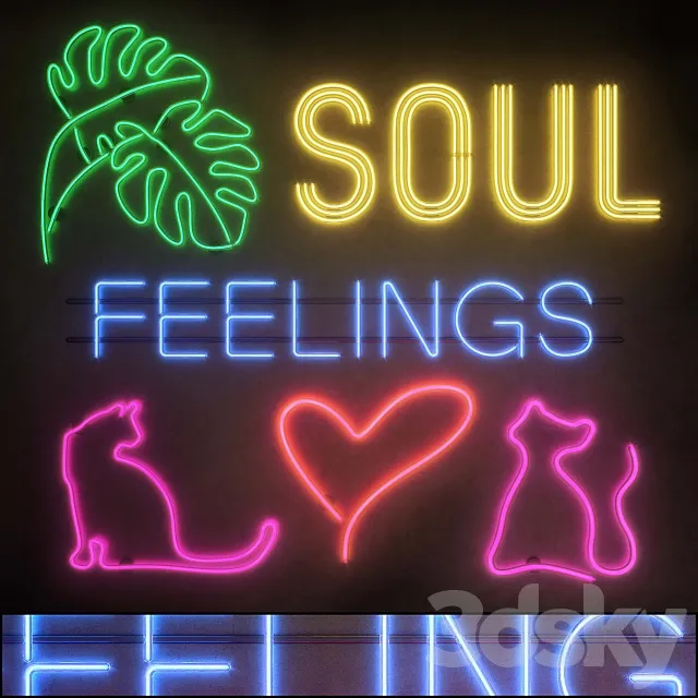 Light modules. Set 24. Neon 3DModel