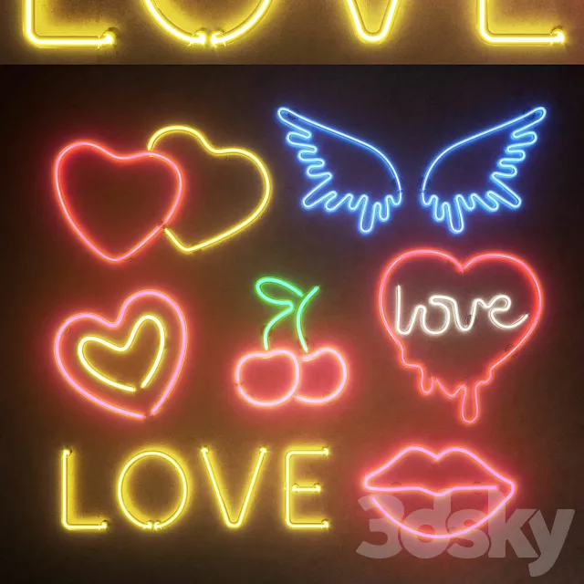 Light modules. Set 29. Neon 3D Model