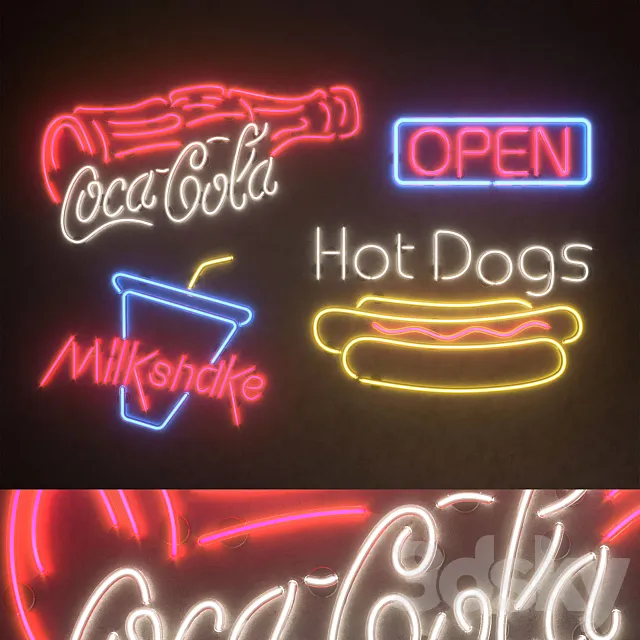 Light modules. Set 32. Neon 3D Model