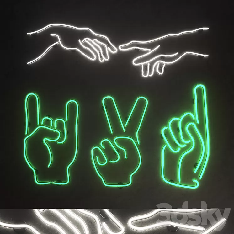 Light modules. Set 37. Neon 3D Model Light modules. Set 37. Neon 3D Model