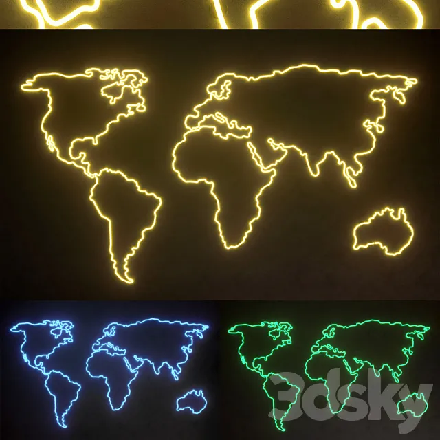 Light modules. Set 46. Neon 3D Model